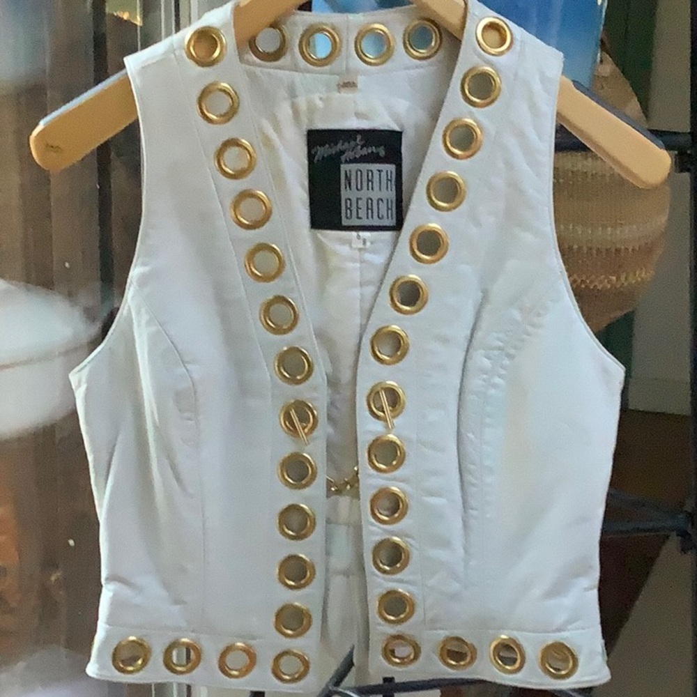 NORTH BEACH VINTAGE LEATHER VEST W 5/6 EUC